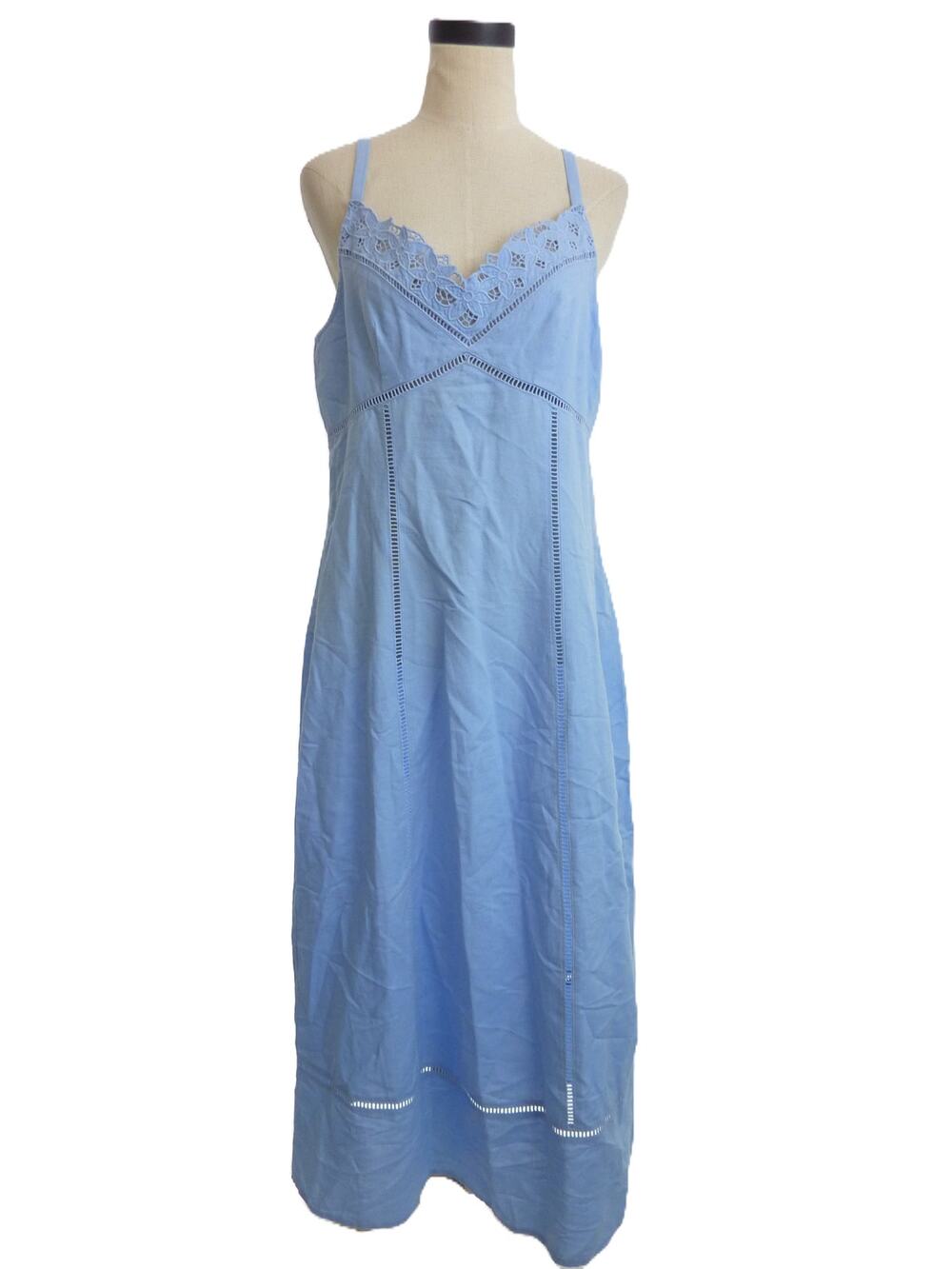 NWT Madewell Sweetheart Midi Dress in Linen-Cotton Blend Powder Blue 12
